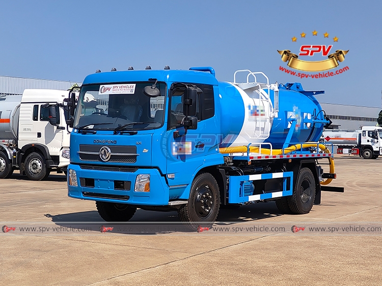 8,000 Litres Sewage Vacuum Truck DongFeng - Left Front Side View